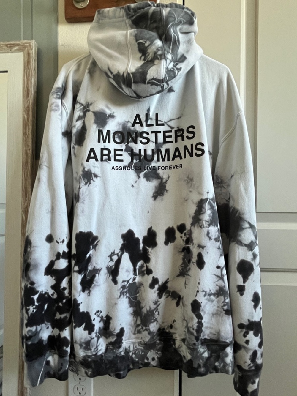 Tie-Dye Pullover Hoodie by Assholes Live Forever “All Monsters Are Humans”